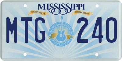 MS license plate MTG240