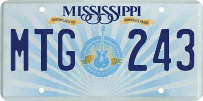 MS license plate MTG243