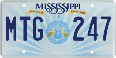 MS license plate MTG247