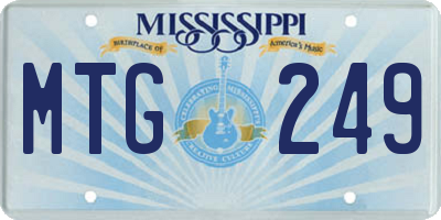 MS license plate MTG249