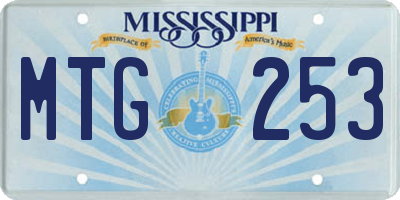 MS license plate MTG253