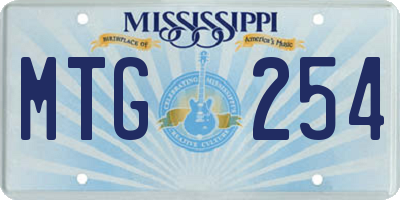 MS license plate MTG254