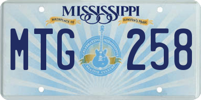 MS license plate MTG258