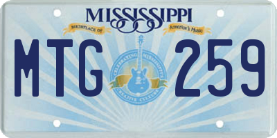 MS license plate MTG259
