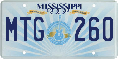 MS license plate MTG260
