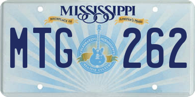 MS license plate MTG262
