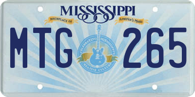 MS license plate MTG265