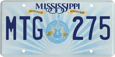 MS license plate MTG275