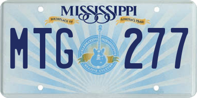 MS license plate MTG277