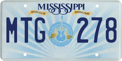 MS license plate MTG278