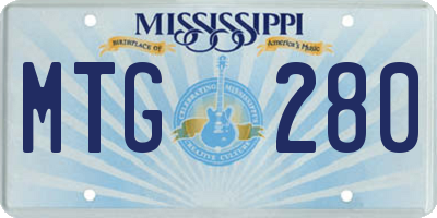 MS license plate MTG280