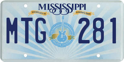 MS license plate MTG281