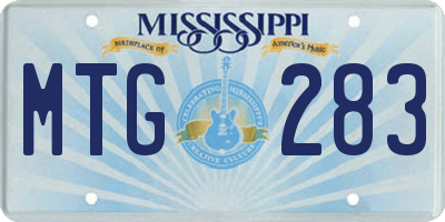 MS license plate MTG283