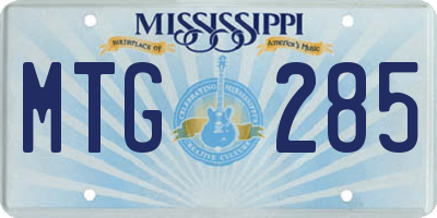 MS license plate MTG285