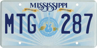 MS license plate MTG287