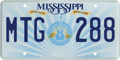 MS license plate MTG288