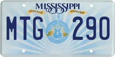 MS license plate MTG290