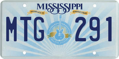 MS license plate MTG291