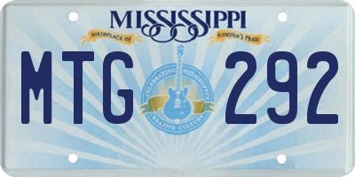 MS license plate MTG292