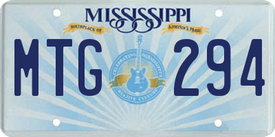 MS license plate MTG294