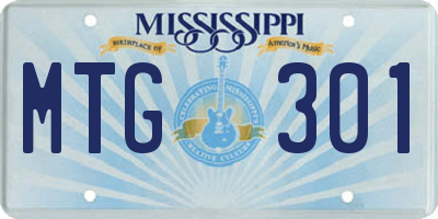 MS license plate MTG301