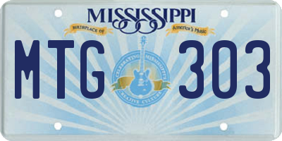 MS license plate MTG303