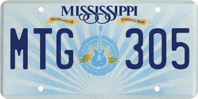MS license plate MTG305