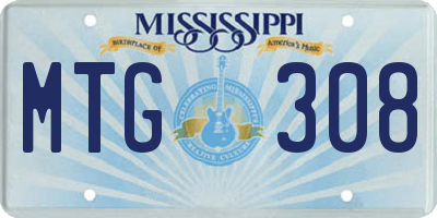 MS license plate MTG308