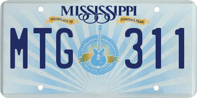 MS license plate MTG311