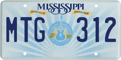 MS license plate MTG312