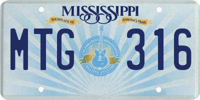 MS license plate MTG316