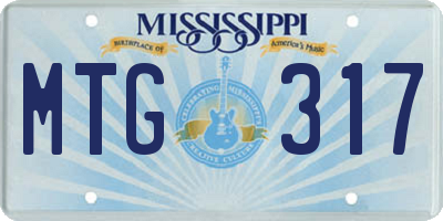 MS license plate MTG317
