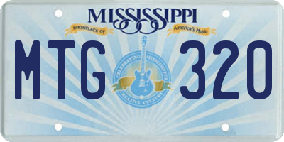 MS license plate MTG320