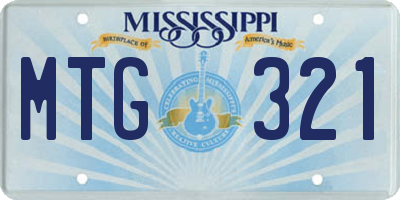 MS license plate MTG321