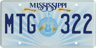 MS license plate MTG322