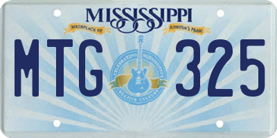 MS license plate MTG325