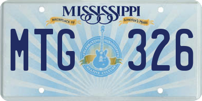 MS license plate MTG326