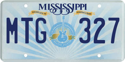 MS license plate MTG327