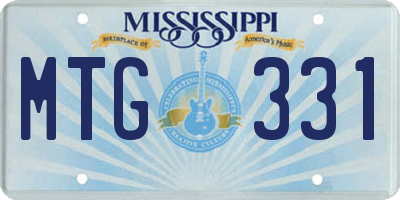 MS license plate MTG331