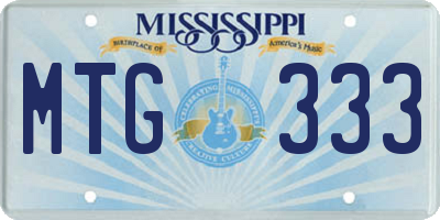 MS license plate MTG333