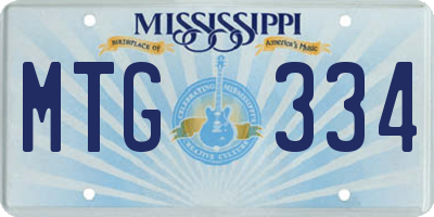 MS license plate MTG334