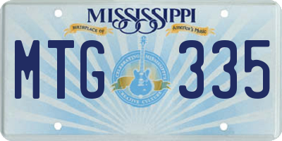 MS license plate MTG335
