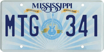 MS license plate MTG341