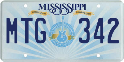 MS license plate MTG342