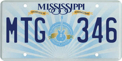 MS license plate MTG346