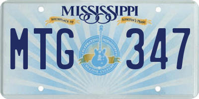 MS license plate MTG347