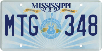 MS license plate MTG348