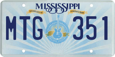 MS license plate MTG351