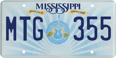 MS license plate MTG355