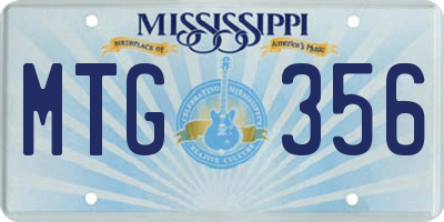 MS license plate MTG356